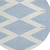 8' Ivory And Blue Round Geometric Washable Indoor Outdoor Area Rug
