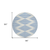 8' Ivory And Blue Round Geometric Washable Indoor Outdoor Area Rug