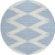 8' Ivory And Blue Round Geometric Washable Indoor Outdoor Area Rug