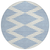 8' Ivory And Blue Round Geometric Washable Indoor Outdoor Area Rug