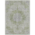 9' X 12' Olive Green Floral Medallion Washable Indoor Outdoor Area Rug