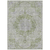 9' X 12' Olive Green Floral Medallion Washable Indoor Outdoor Area Rug