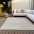 10' X 14' Linen Gray And Beige Striped Washable Indoor Outdoor Area Rug
