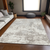 10' X 14' Ivory Beige And Taupe Floral Washable Indoor Outdoor Area Rug