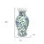 19" White Blue And Green Floral Urn Porcelain Table Vase