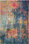 4' X 6' Blue And Yellow Abstract Power Loom Non Skid Area Rug