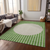 9' X 12' Green And Gray Striped Washable Indoor Outdoor Area Rug