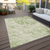 8' X 10' Sage And Ivory Abstract Washable Indoor Outdoor Area Rug