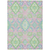 8' X 10' Pink Green And Blue Oriental Washable Indoor Outdoor Area Rug