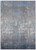 7' X 10' Blue and Gray Abstract Power Loom Distressed Area Rug With Fringe
