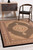 8' Beige And Black Medallion Runner Rug