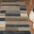 8' Blue Brown And Beige Patchwork Runner Rug