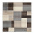 8' Gray Tan And Brown Patchwork Square Rug Polypropylene