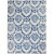 6' X 9' Ivory And Blue Damask Distressed Area Rug