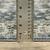 8' Blue And Ivory Oriental Printed Non Skid Runner Rug