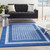 6' X 9' Blue And White Geometric Area Rug