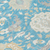 8' Teal Blue Gray And Ivory Round Damask Washable Indoor Outdoor Area Rug