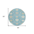 8' Teal Blue Gray And Ivory Round Damask Washable Indoor Outdoor Area Rug