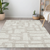 9' X 12' Ivory And Beige Abstract Washable Indoor Outdoor Area Rug