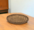 26" Brown Bamboo Weave Round Wood Vanity Tray