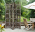 64" Brown Solid Wood Folding Four Panel Screen Room Divider