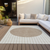 10' X 14' Ivory And Brown Striped Washable Indoor Outdoor Area Rug