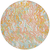 8' Coral Green And Copper Round Abstract Washable Indoor Outdoor Area Rug
