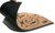 30" X 48" Beige and Black Rubber and Coir Outdoor Semi Circle Door Mat