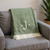 Herringbone Cotton Blend J Throw Blanket with Tassels And Embroidery