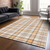 8' X 10' Peach And Beige Plaid Washable Indoor Outdoor Area Rug