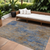10' X 14' Navy Blue And Brown Abstract Washable Indoor Outdoor Area Rug