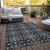 8' X 10' Ivory And Black Medallion Washable Indoor Outdoor Area Rug