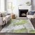 10' X 14' Artichoke Green Gray And Charcoal Abstract Washable Indoor Outdoor Area Rug