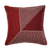 20" Red and White Geometric Cotton Throw Pillow With Embroidery