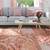 4' X 6' Rust And Gray Damask Distressed Area Rug