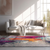 4' X 6' Gray Ivory And Magenta Abstract Area Rug