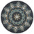 Homeroots Home Decor 4 Inch Round Black Floral Paradise Area Rug
