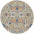5' Ivory And Blue Floral Round Rug
