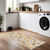 8' Yellow And Ivory Geometric Runner Rug