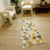 8' Yellow And Ivory Geometric Runner Rug