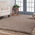 5' X 8' Taupe Shag Handmade Area Rug