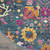 5’ Round Denim Blue Florals Distressed Area Rug - 4512822815176