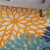 4’ x 6' Orange Floral Outdoor Area Rug - 4512822796048