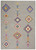 5' X 7' Gray Blue And Orange Tribal Area Rug