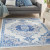 4' X 6' Ivory And Blue Medallion Area Rug Polypropylene Decor
