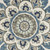 4’ Round Blue Modern Floral Area Rug - 808230038196