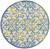 5' Ivory And Blue Round Indoor Outdoor Area Rug - Ivory, Blue