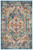 Homeroots Home Decor Ivory and Light Blue Distressed Scatter Rug, 2 x 3 Inch