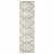2' X 8' Ivory And Grey Geometric Shag Power Loom Stain Resistant Runner Rug