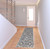 8' Ivory Gray And Taupe Geometric Power Loom Stain Resistant Runner Rug